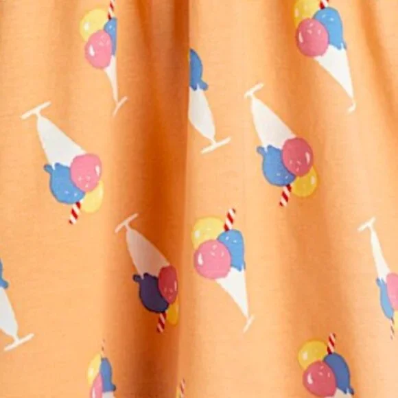 H&M Orange Super Cool Icecream Sleeveless dress 100% Cotton Sting free frock - Picture 4 of 5